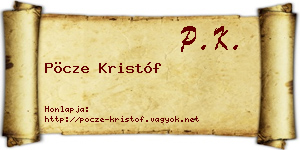 Pöcze Kristóf névjegykártya